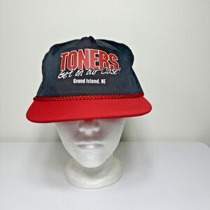 Toners Get on Our Case Black and Red Snapback Grand Island Nebraska Otto Cap
